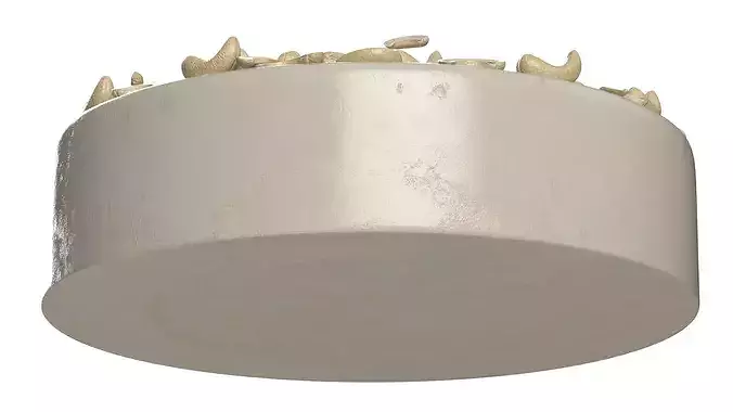 Dessert Frosted Cake with Cashew Kernel Ring Beige 3D model 3