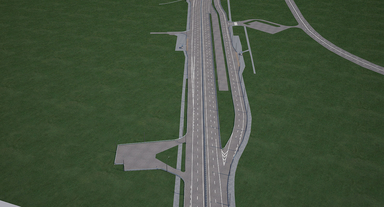 Highway Road 3D model_2