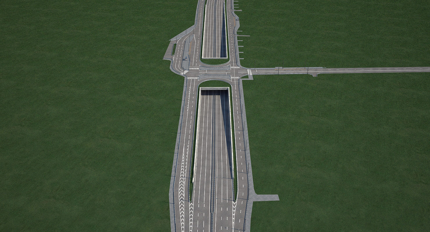 Highway Road 3D model_4