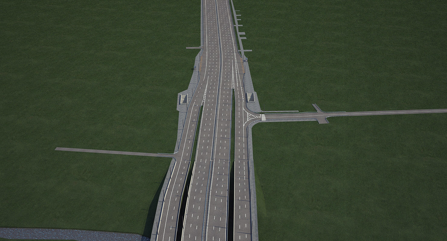Highway Road 3D model_3