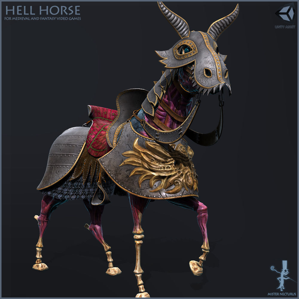Hell Horse Light Version Low-poly 3D model_2