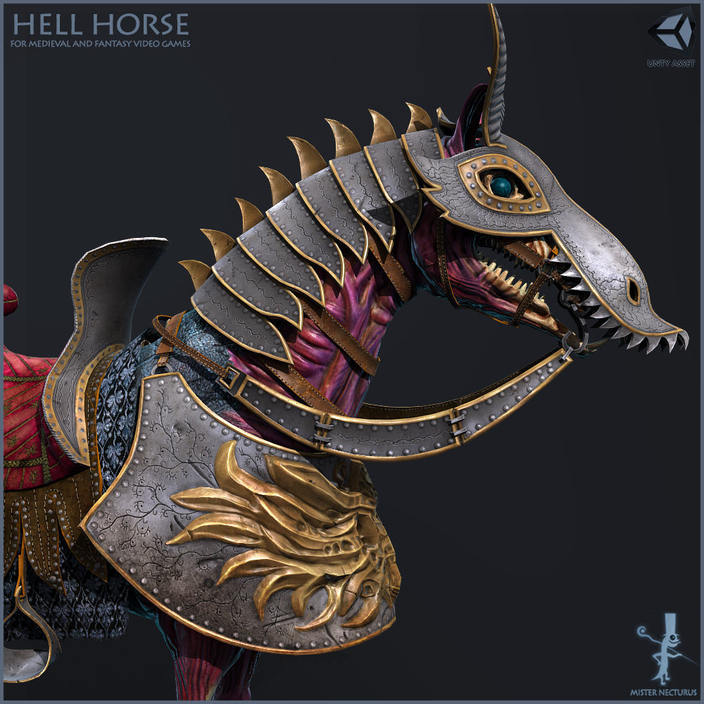 Hell Horse Light Version Low-poly 3D model_3