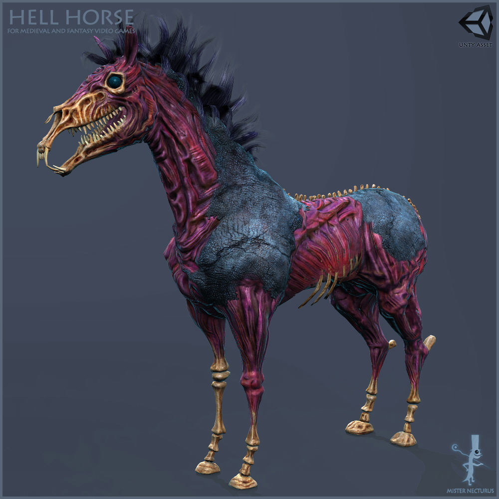 Hell Horse Light Version Low-poly 3D model_7