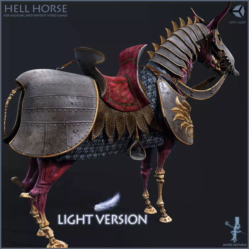 Hell Horse Light Version Low-poly 3D model_0