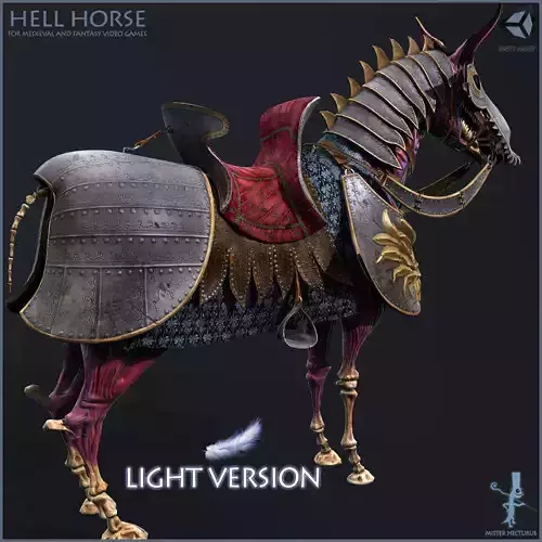 Hell Horse Light Version Low-poly 3D model