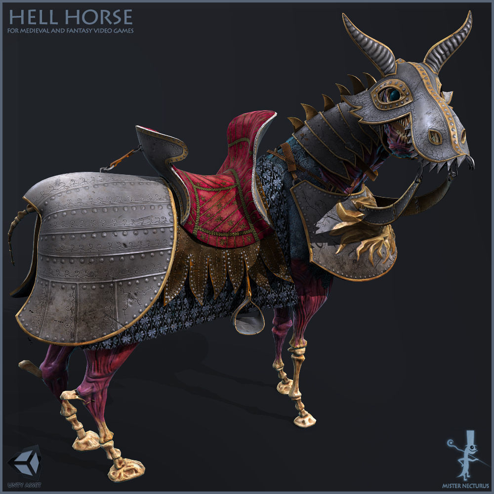 Hell Horse Light Version Low-poly 3D model_4