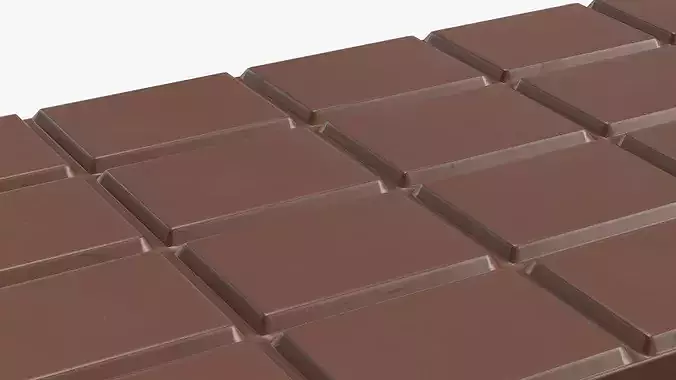Chocolate Nut Bar on Foil Sheet Brown 3D model 5
