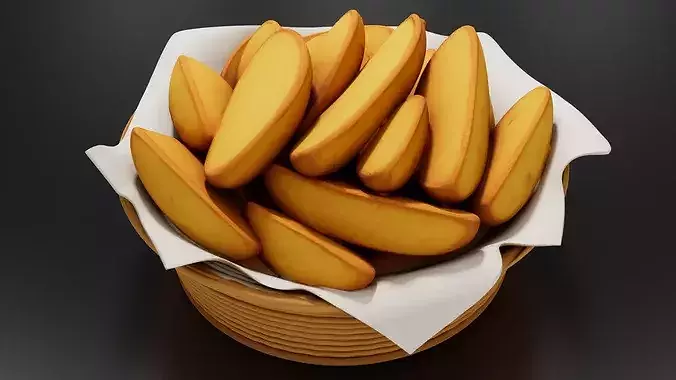 Food Traditional Home FoodsFried Potatoes 3D print model 5