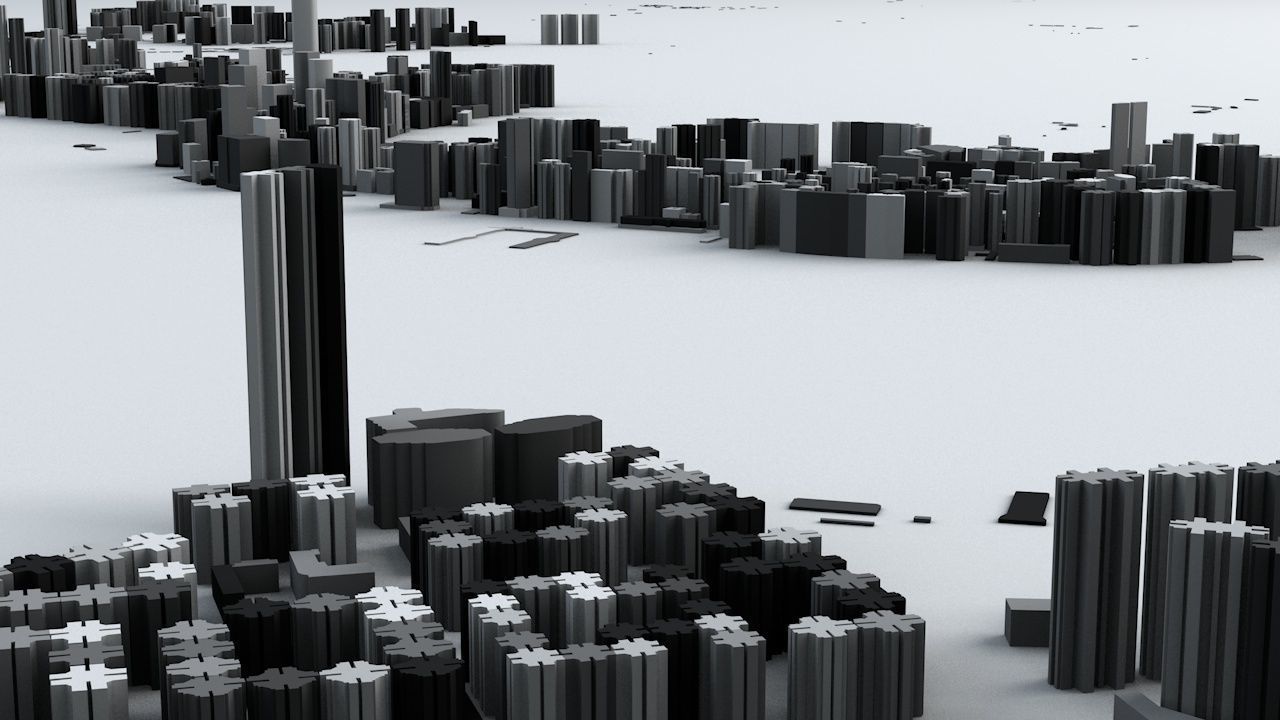 Hong Kong City Streets and Buildings 3D model_7