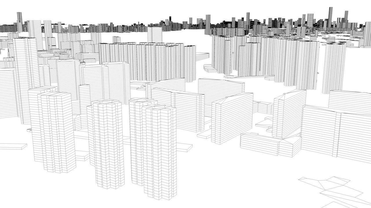 Hong Kong City Streets and Buildings 3D model_15