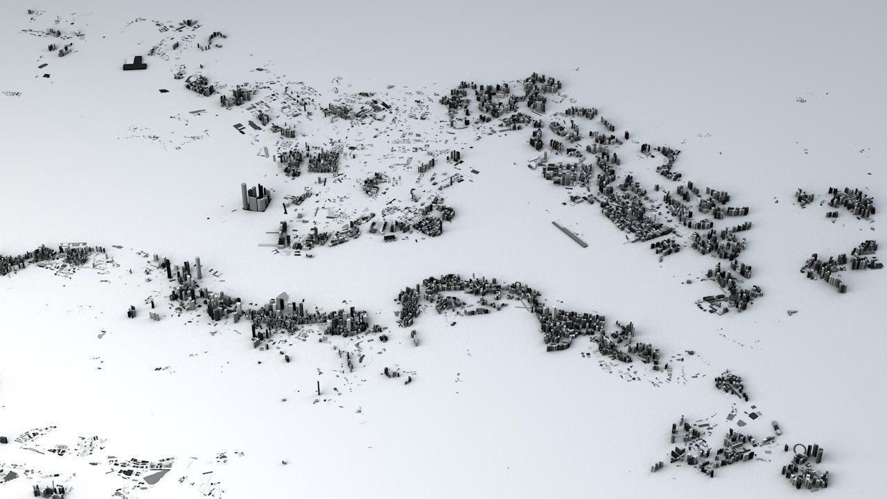 Hong Kong City Streets and Buildings 3D model_1