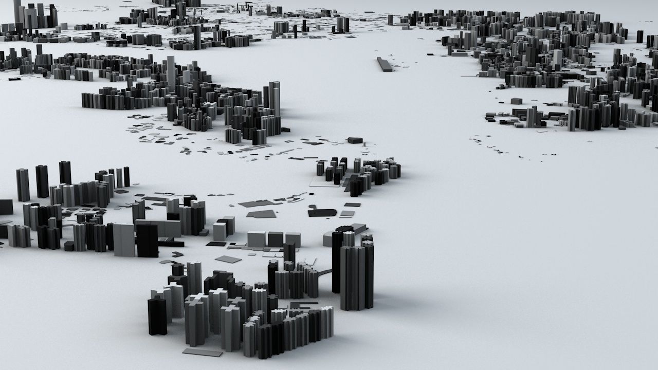 Hong Kong City Streets and Buildings 3D model_8