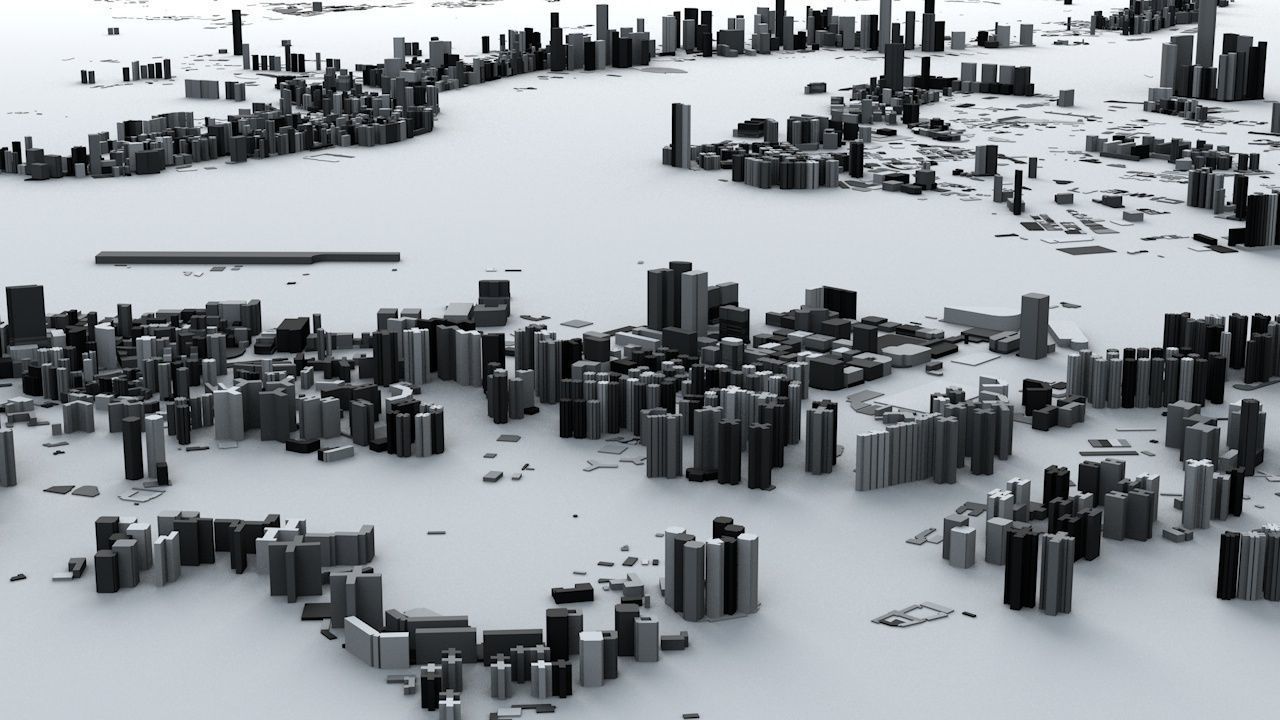 Hong Kong City Streets and Buildings 3D model_2