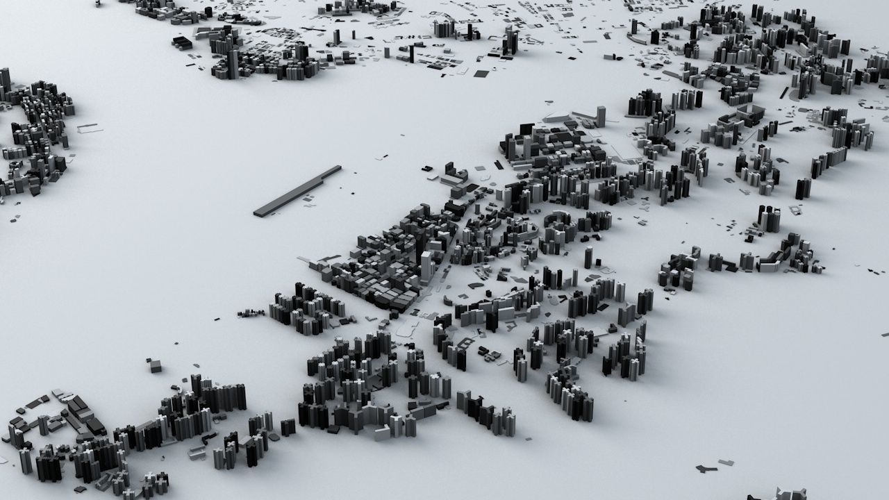 Hong Kong City Streets and Buildings 3D model_3