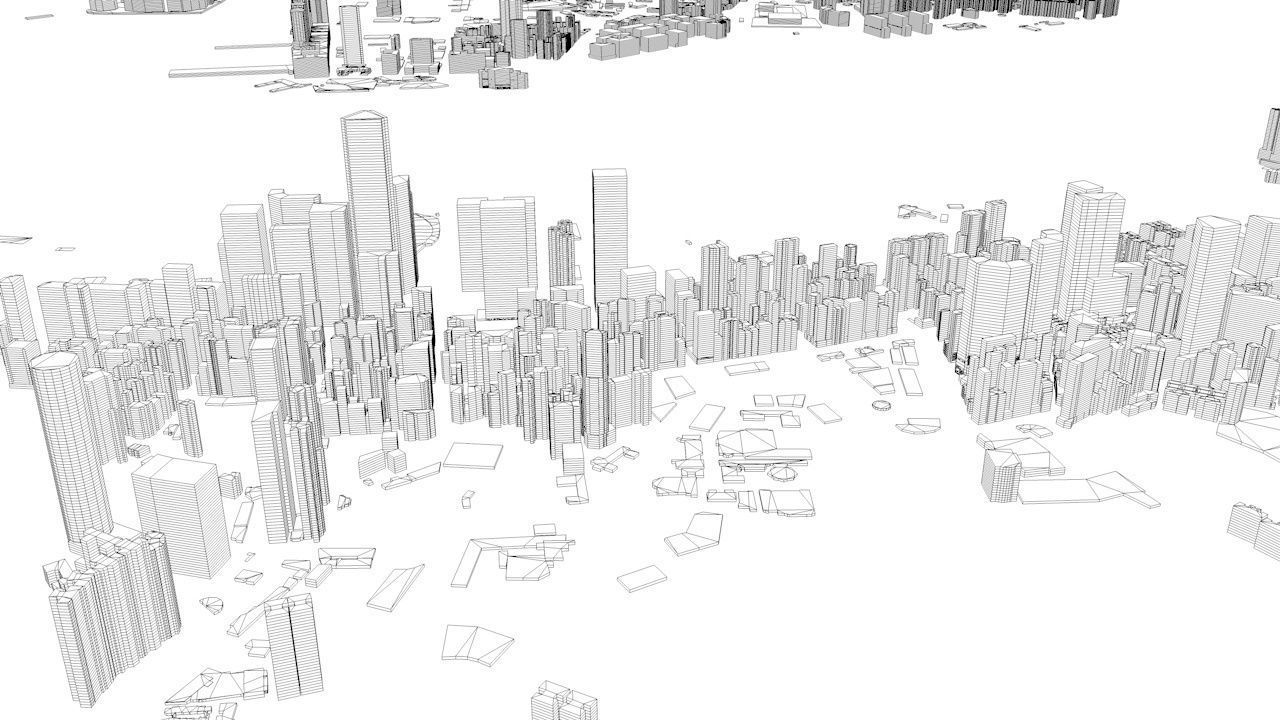 Hong Kong City Streets and Buildings 3D model_14