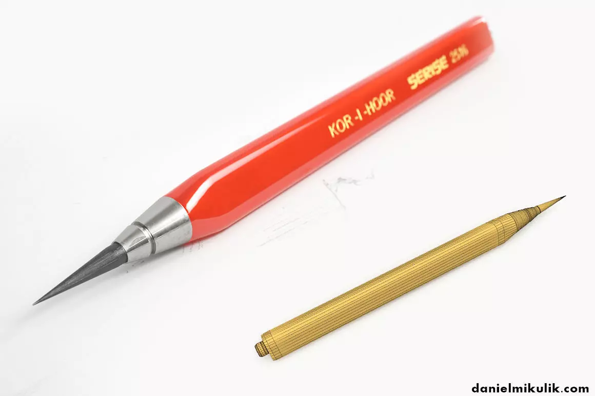 HD Graphite Pencil 3D model_0