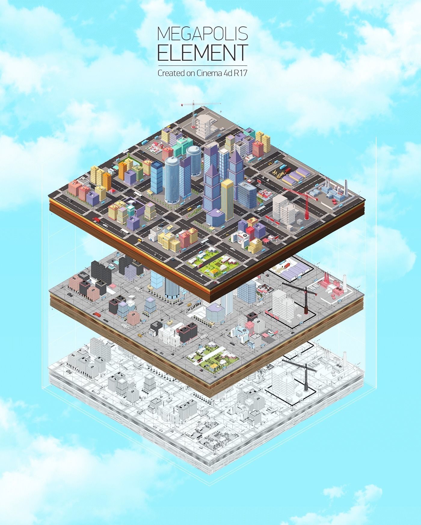 Ultimate Low Poly Megapolis City Pack 3D model_1
