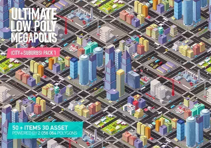 Ultimate Low Poly Megapolis City Pack