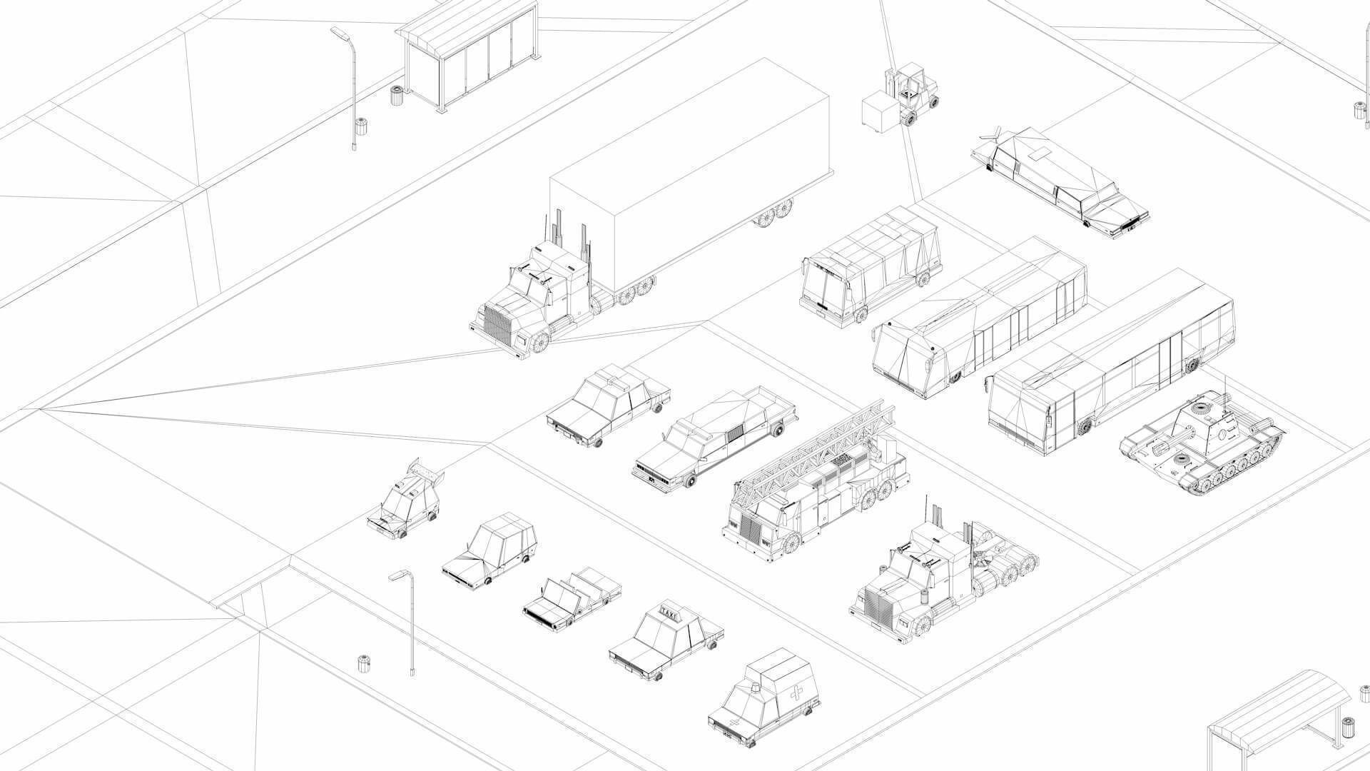 Ultimate Low Poly Megapolis City Pack 3D model_11