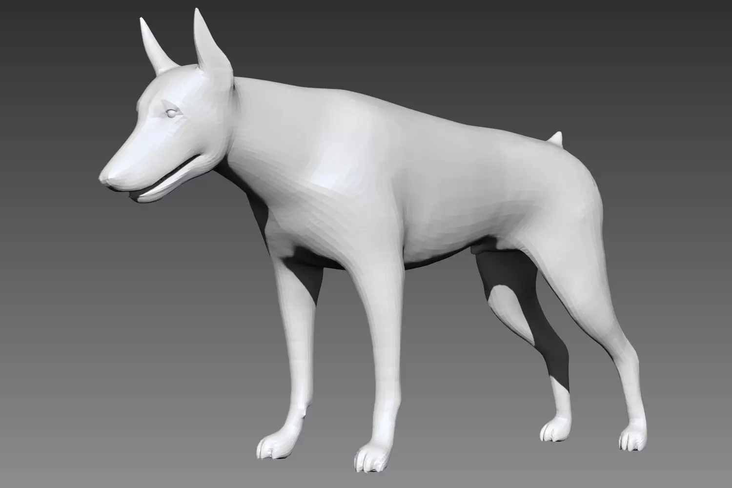 Doberman base mesh for Zbrush 3D model