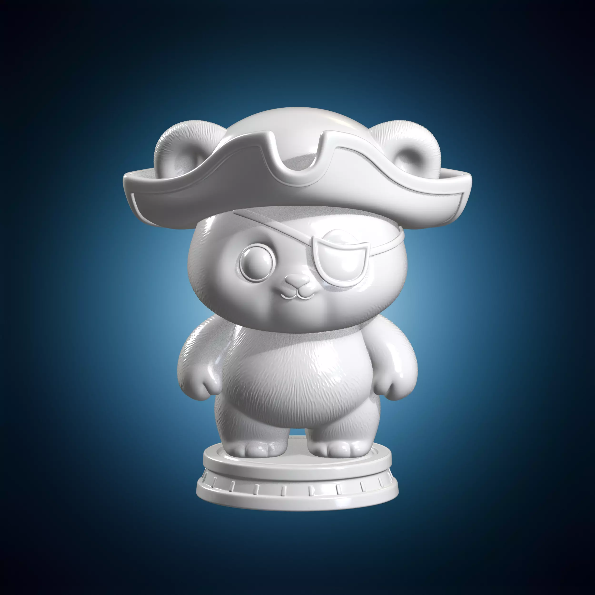 Chibi Panda Pirate 3D Print Model 3D print model