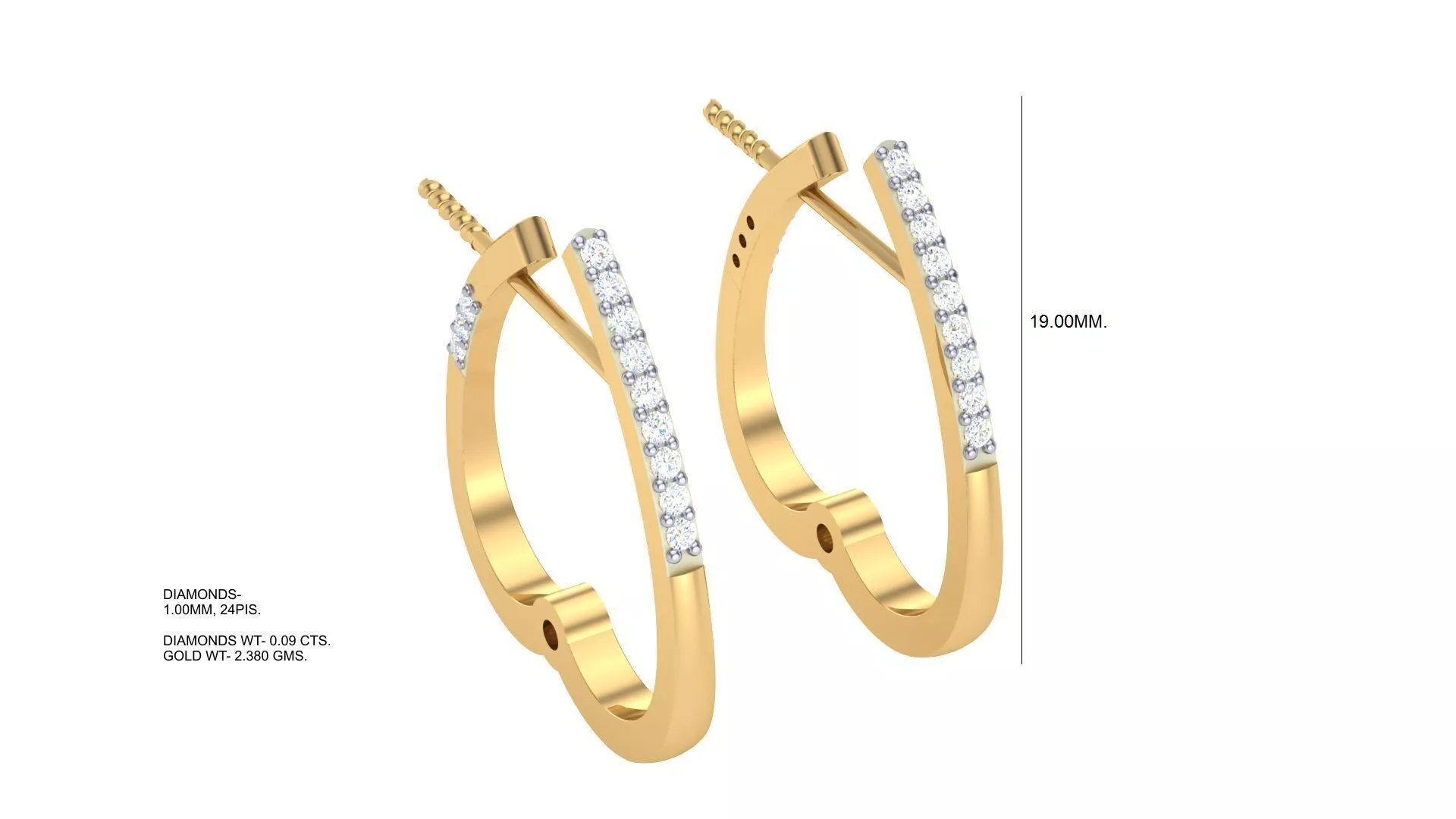 Designer Bali Earrings for 3D Printing 3D print model