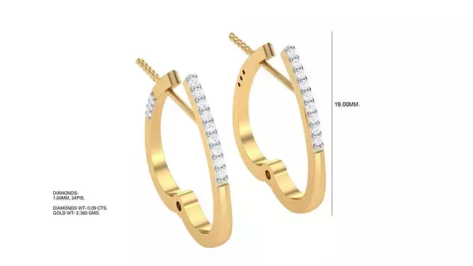 Designer Bali Earrings for 3D Printing