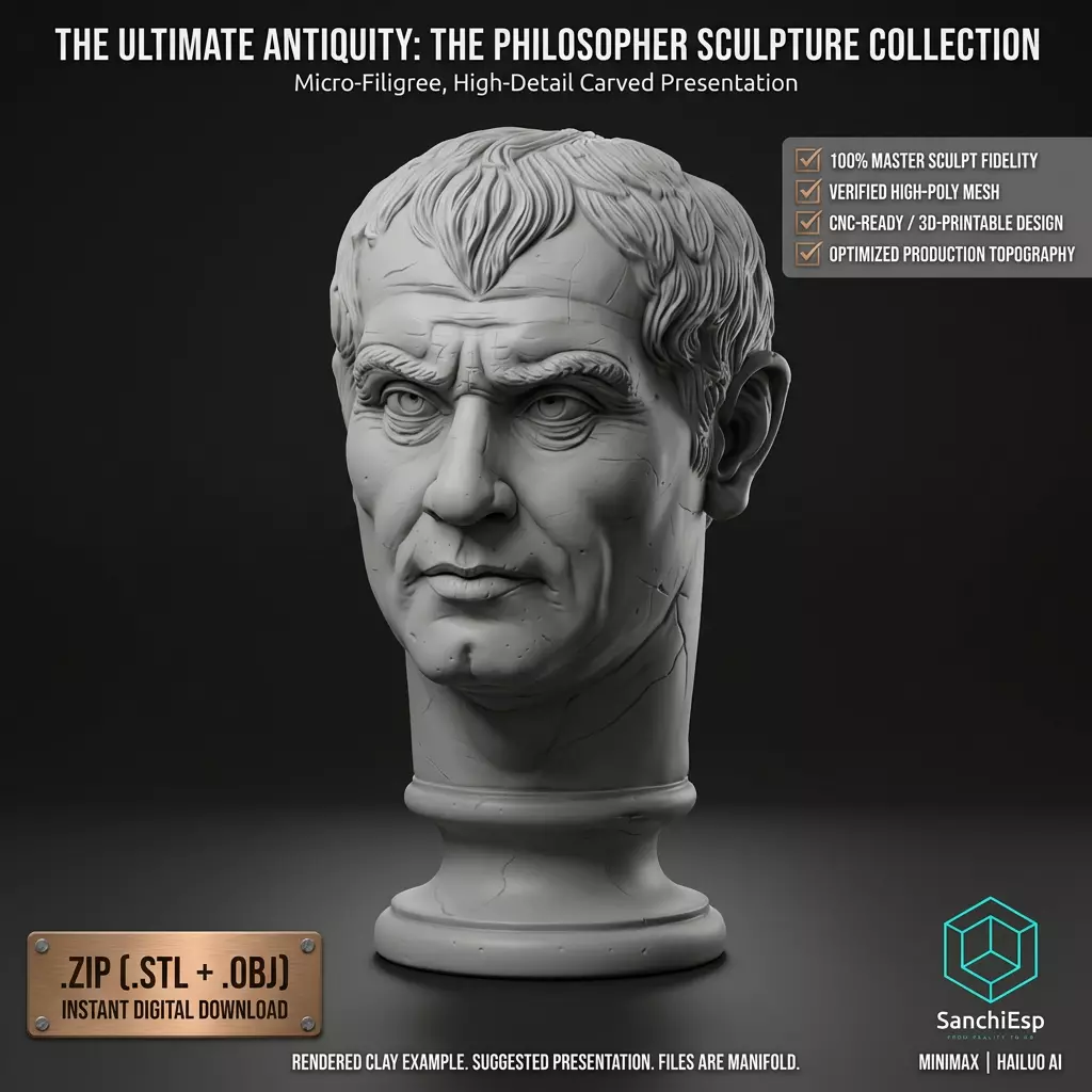 The Philosopher - Classical Antiquity Portrai 3D print model