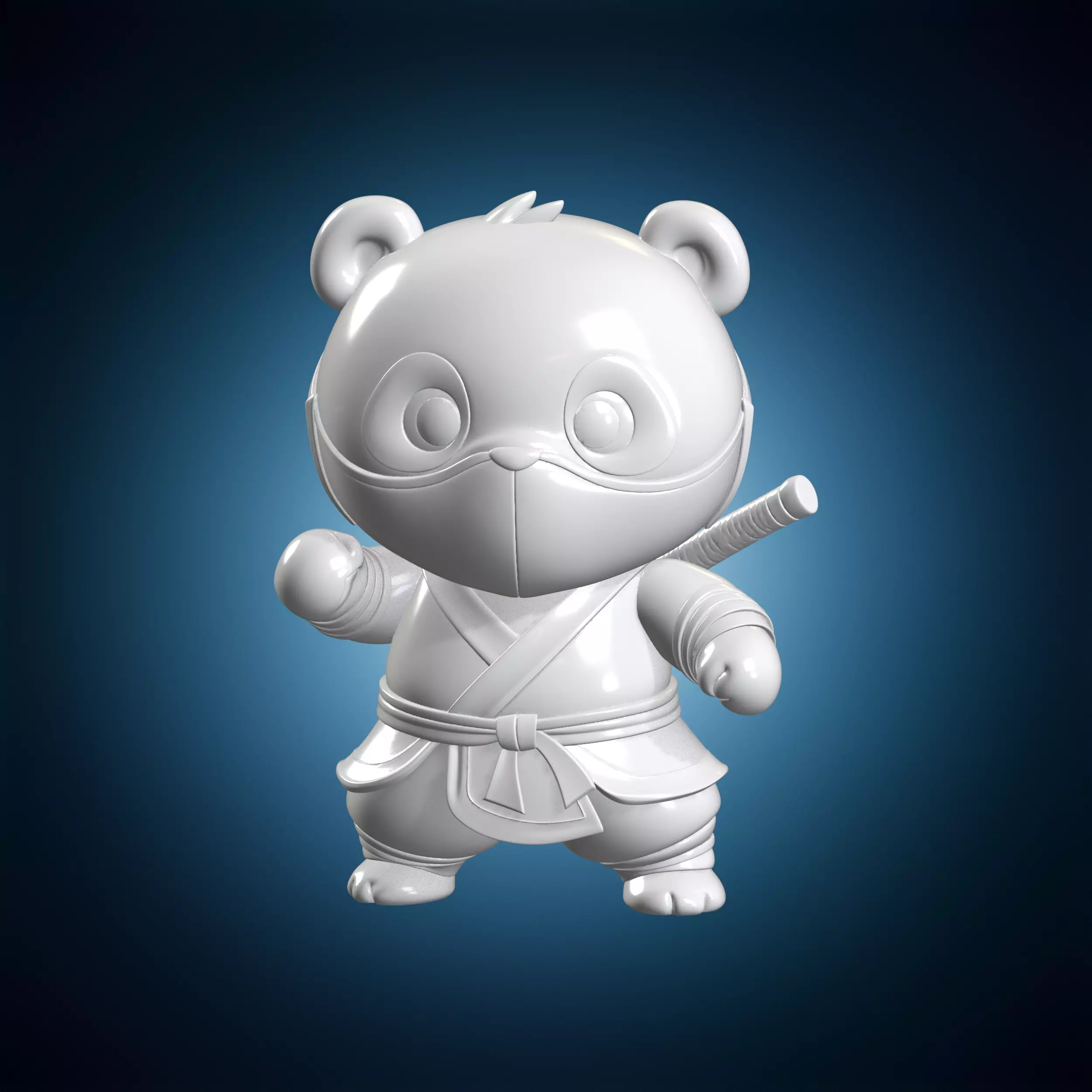 Chibi Panda Ninja 3D Print Model 3D print model