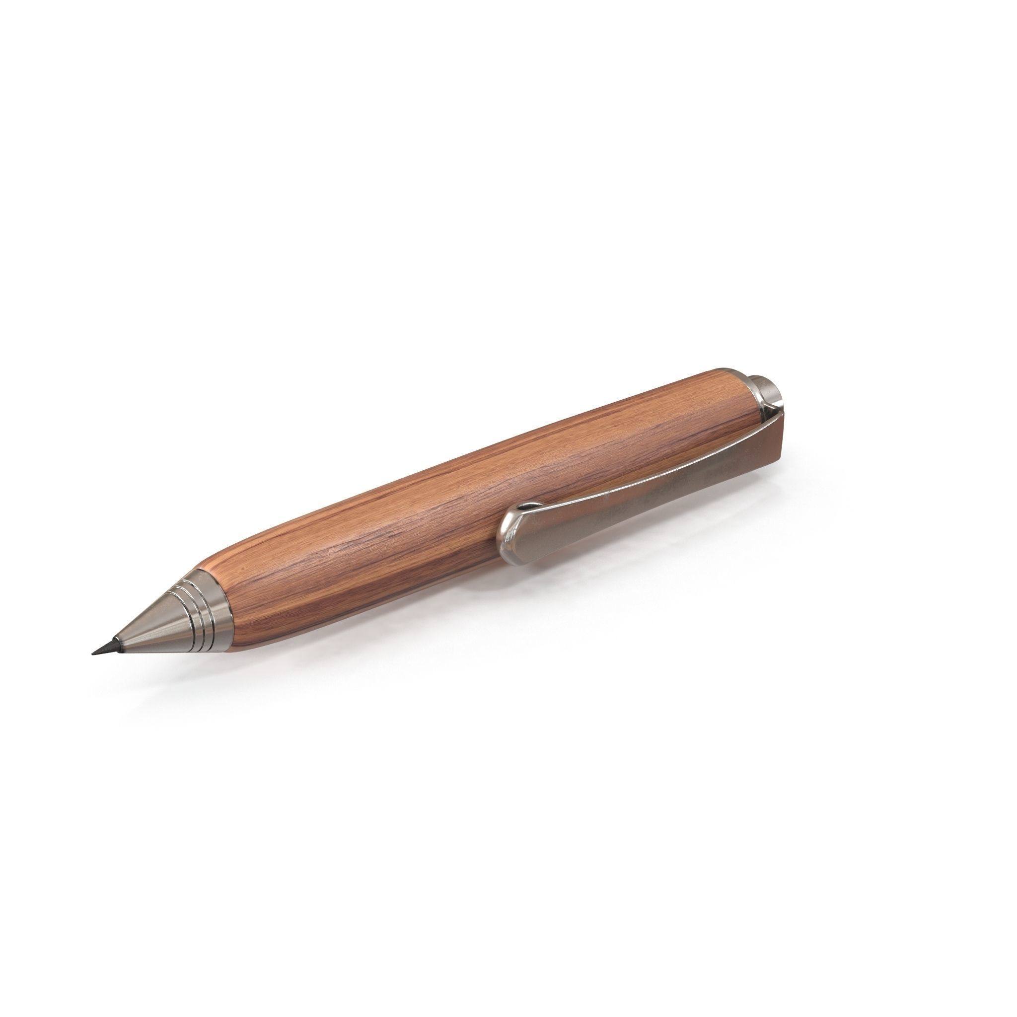 HD Wooden Automatic Pencil 3D model_6