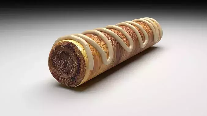 Cinnamon Swirl French Toast Roll Up 3D model 3
