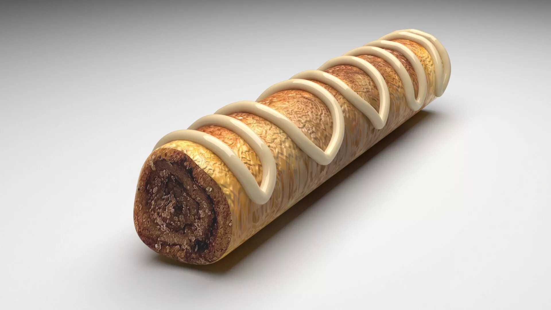 Cinnamon Swirl French Toast Roll Up 3D model