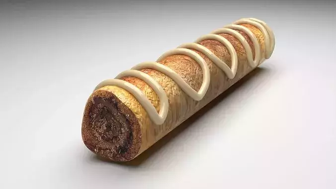 Cinnamon Swirl French Toast Roll Up 3D model