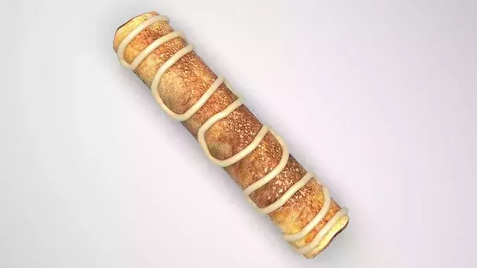 Cinnamon Swirl French Toast Roll Up 3D model 2