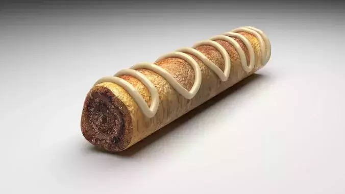 Cinnamon Swirl French Toast Roll Up 3D model 6