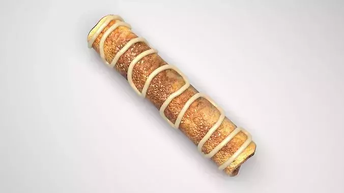 Cinnamon Swirl French Toast Roll Up 3D model 4