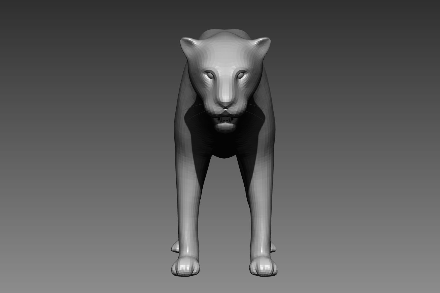 Leopard base mesh for Zbrush 3D model_1