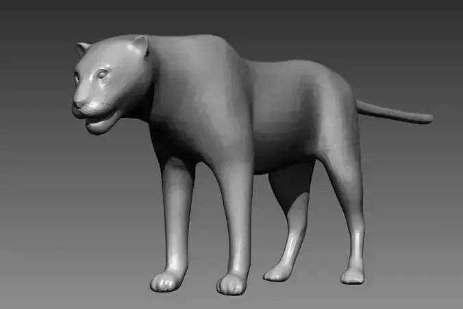 Leopard base mesh for Zbrush