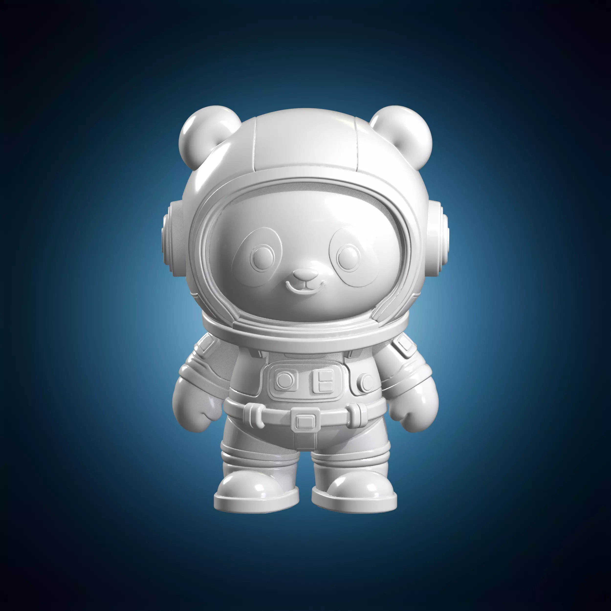 Chibi Panda Astronaut 3D Print Model 3D print model