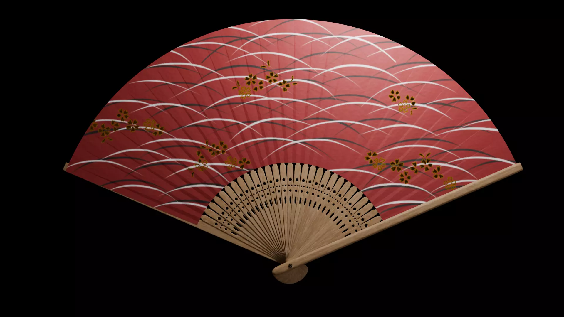 Japanese Folding Fan 3D model