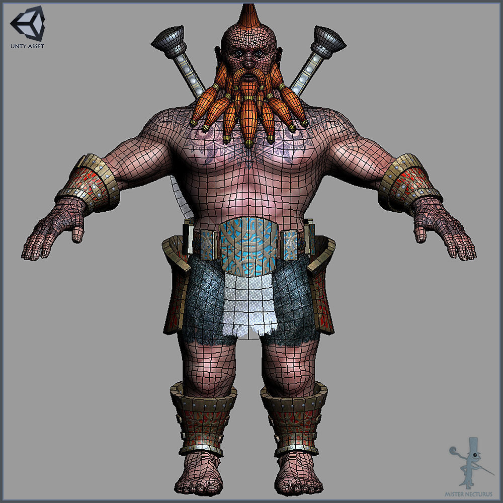 Dwarf Slayer Light Version Low-poly 3D model_13