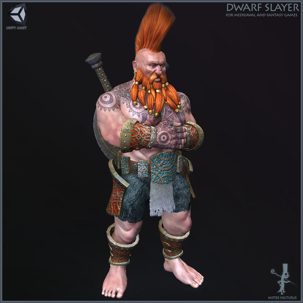 Dwarf Slayer Light Version Low-poly 3D model_6
