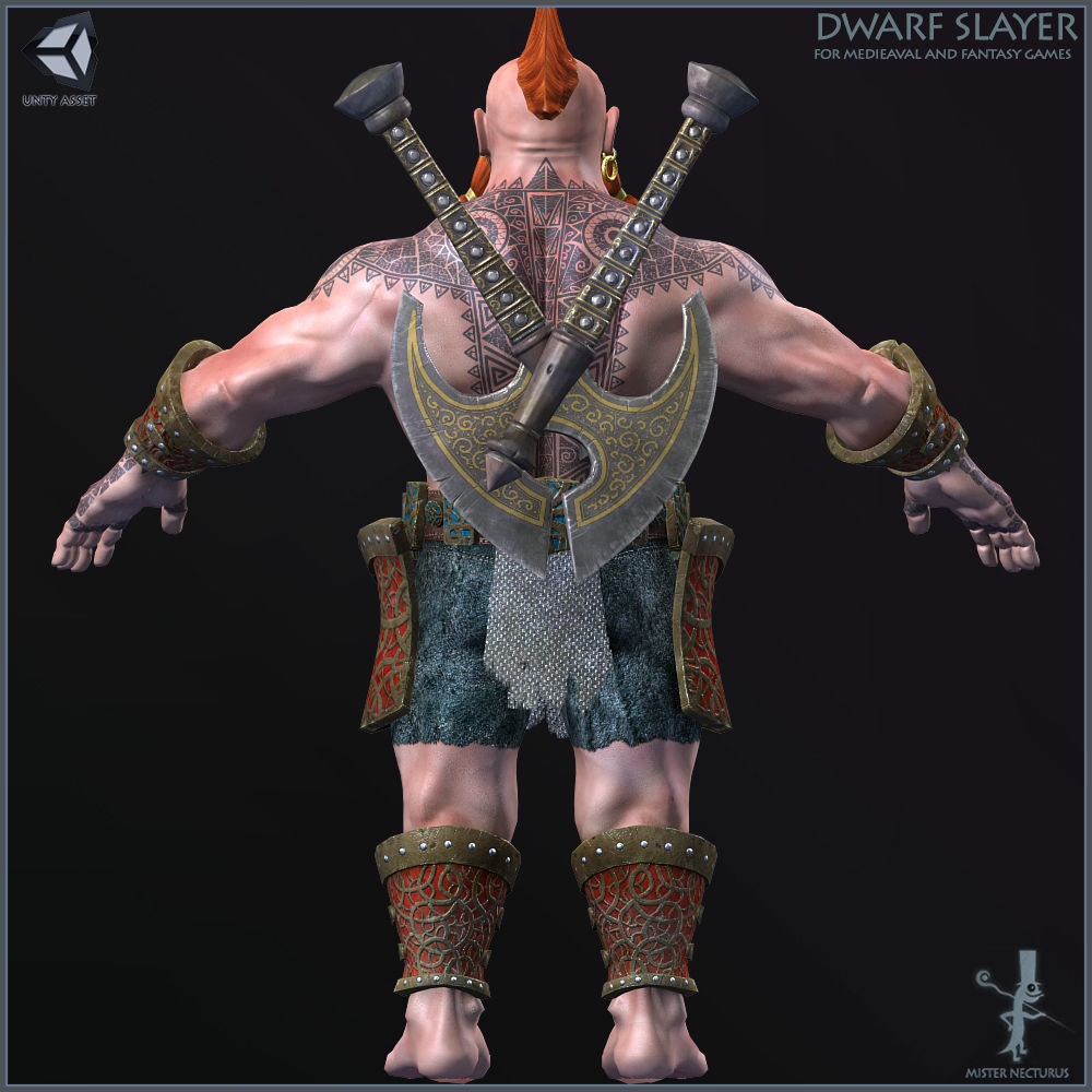 Dwarf Slayer Light Version Low-poly 3D model_12