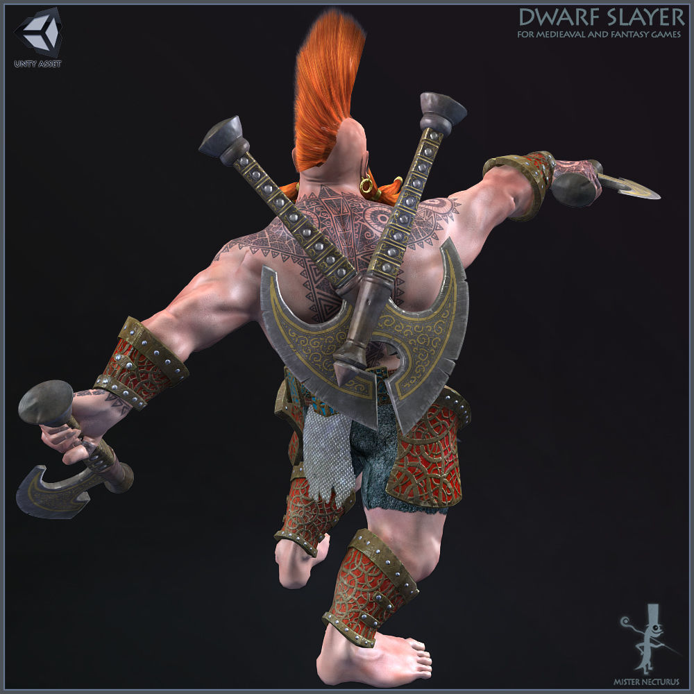 Dwarf Slayer Light Version Low-poly 3D model_2