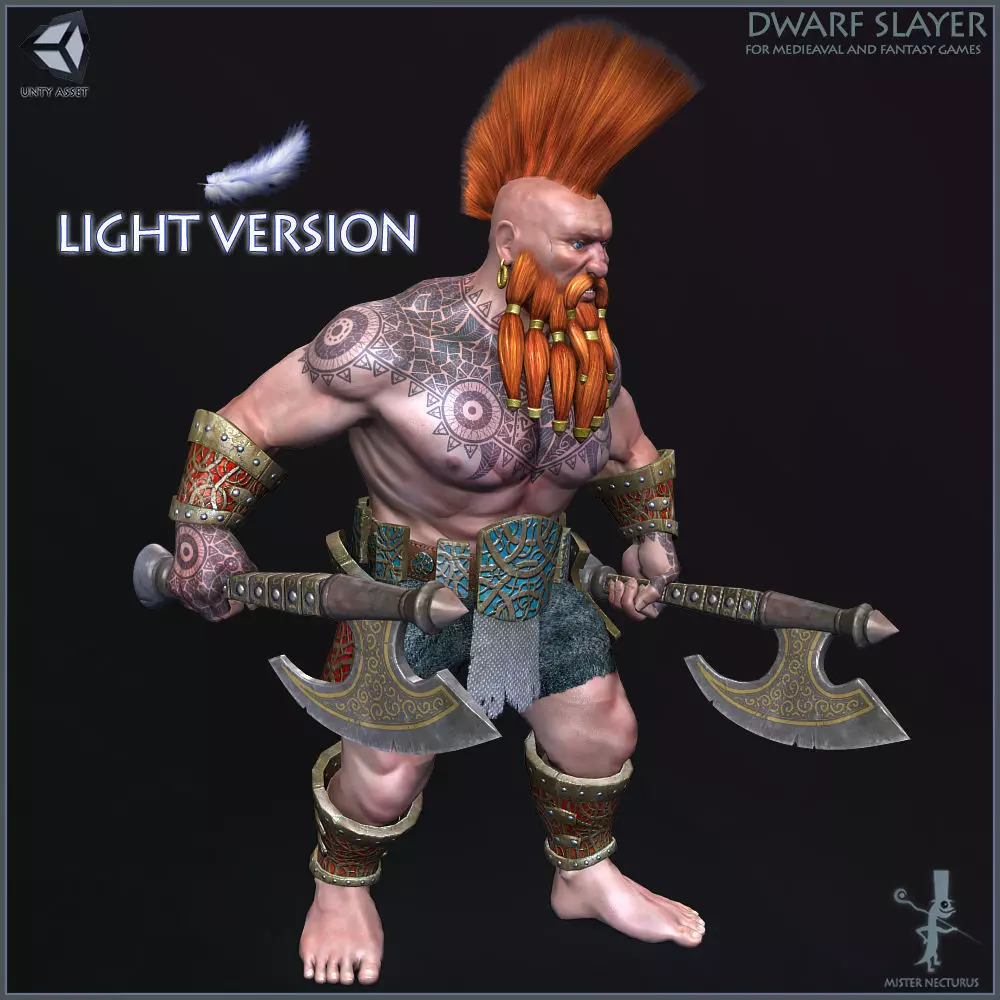 Dwarf Slayer Light Version Low-poly 3D model_0