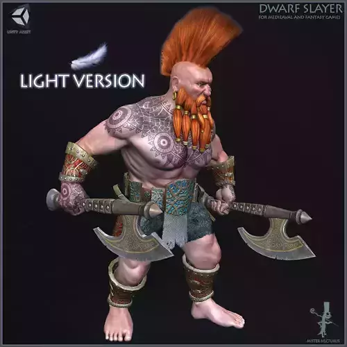 Dwarf Slayer Light Version Low-poly 3D model