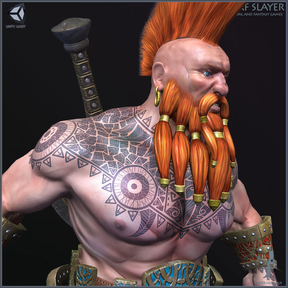 Dwarf Slayer Light Version Low-poly 3D model_10