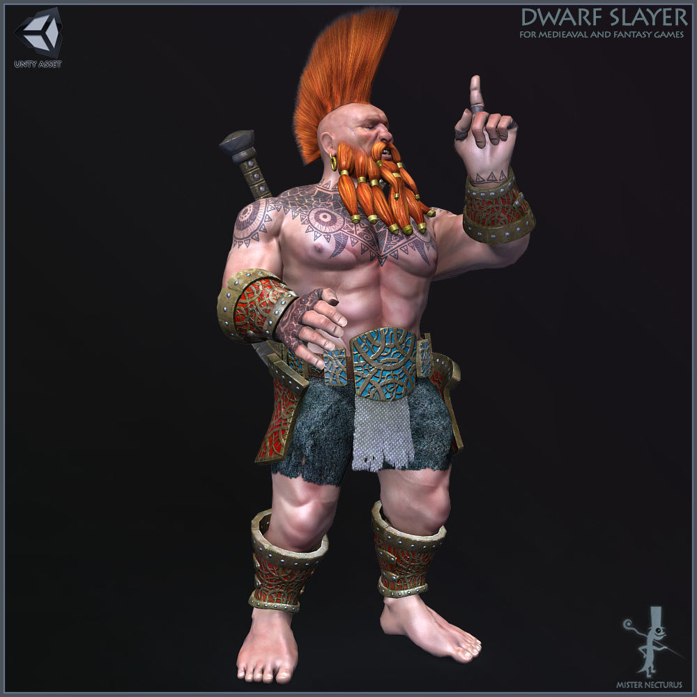 Dwarf Slayer Light Version Low-poly 3D model_4