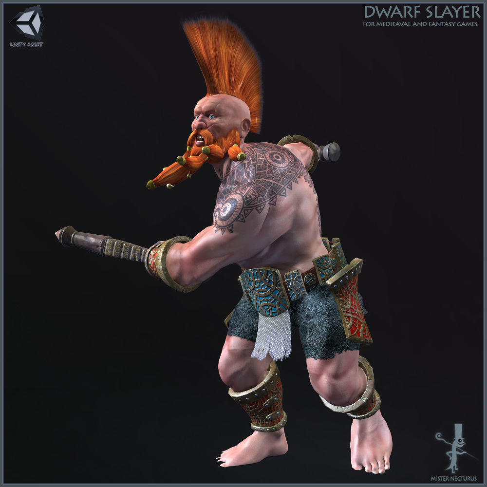 Dwarf Slayer Light Version Low-poly 3D model_7