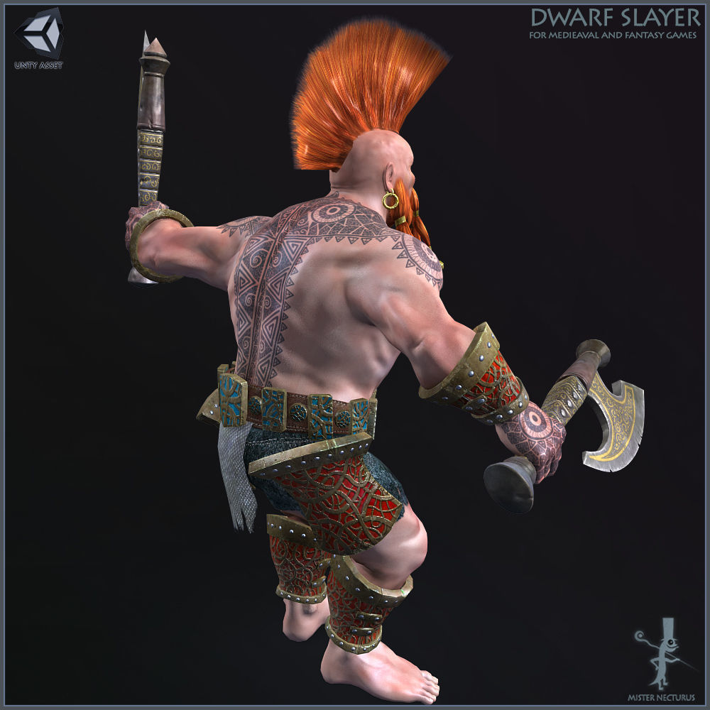 Dwarf Slayer Light Version Low-poly 3D model_3